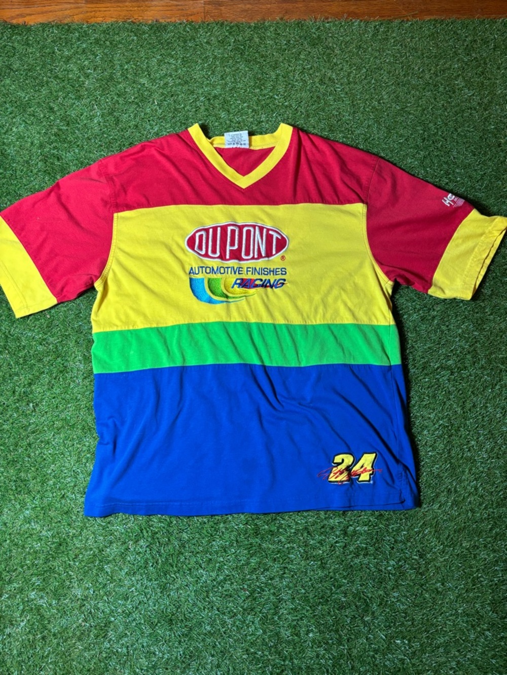 Chase Authentics Red and Yellow Colorblock Tee